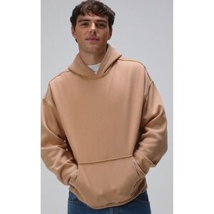 RSQ Mens Oversized Hoodie Sweatshirt, Pocket, Extra Small, Beige, Casual‎ NWOT